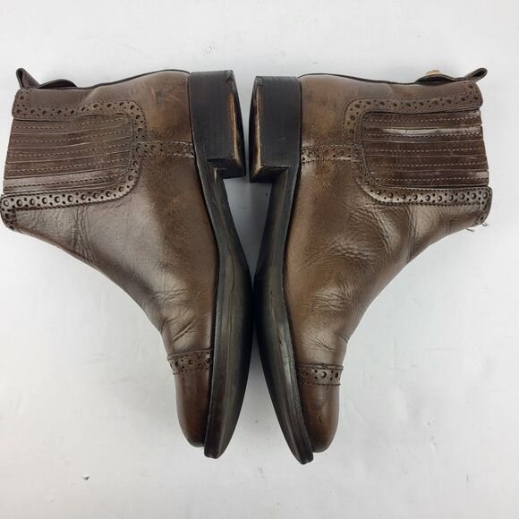 Tory Burch Chelsea Ankle Boots Patent Leather Brown Size 7 M - Picture 11 of 16